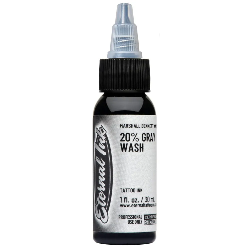 Marshall Bennett 20% Gray Wash — Eternal Tattoo Ink — Pick Size