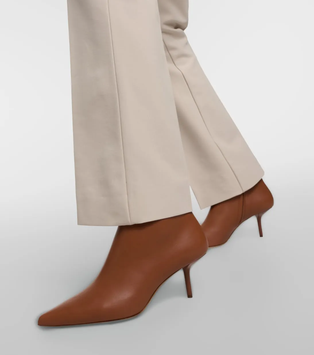 Max Mara leather ankle boots, brown