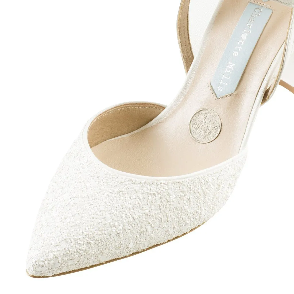 Meg - Ivory Pearl Encrusted Pointed Bridal Heel