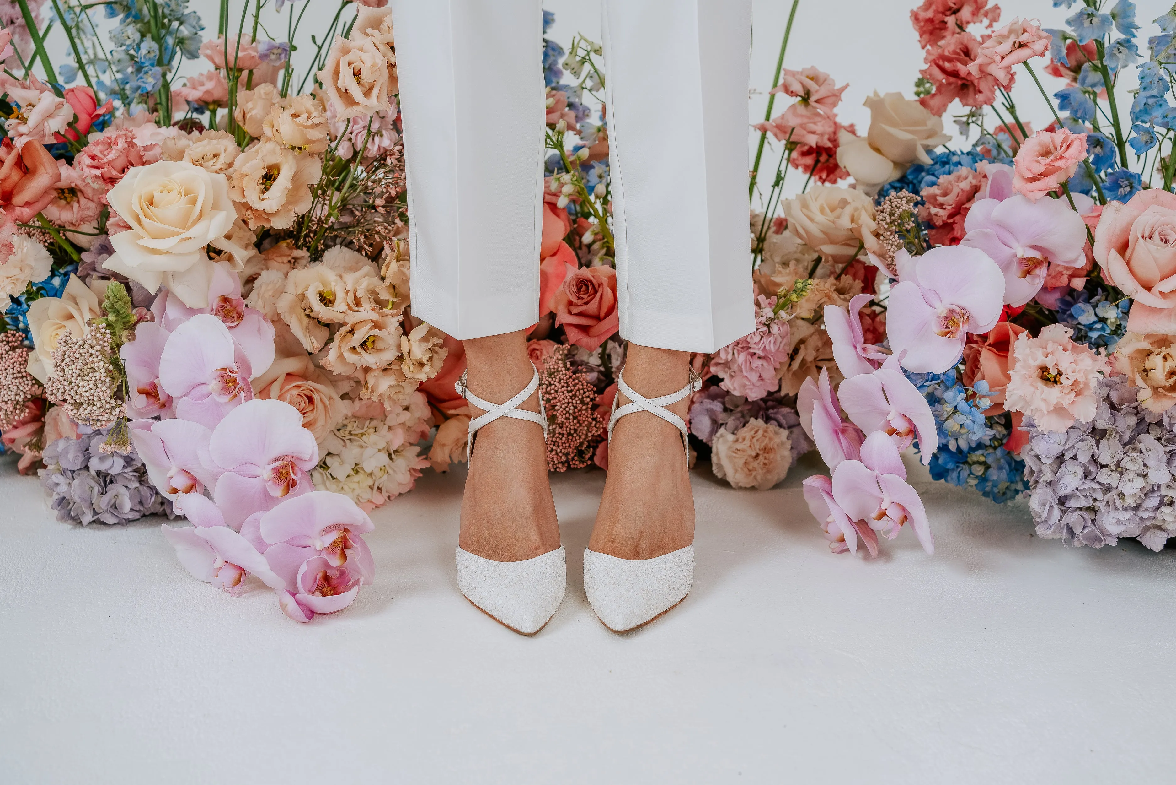 Meg - Ivory Pearl Encrusted Pointed Bridal Heel