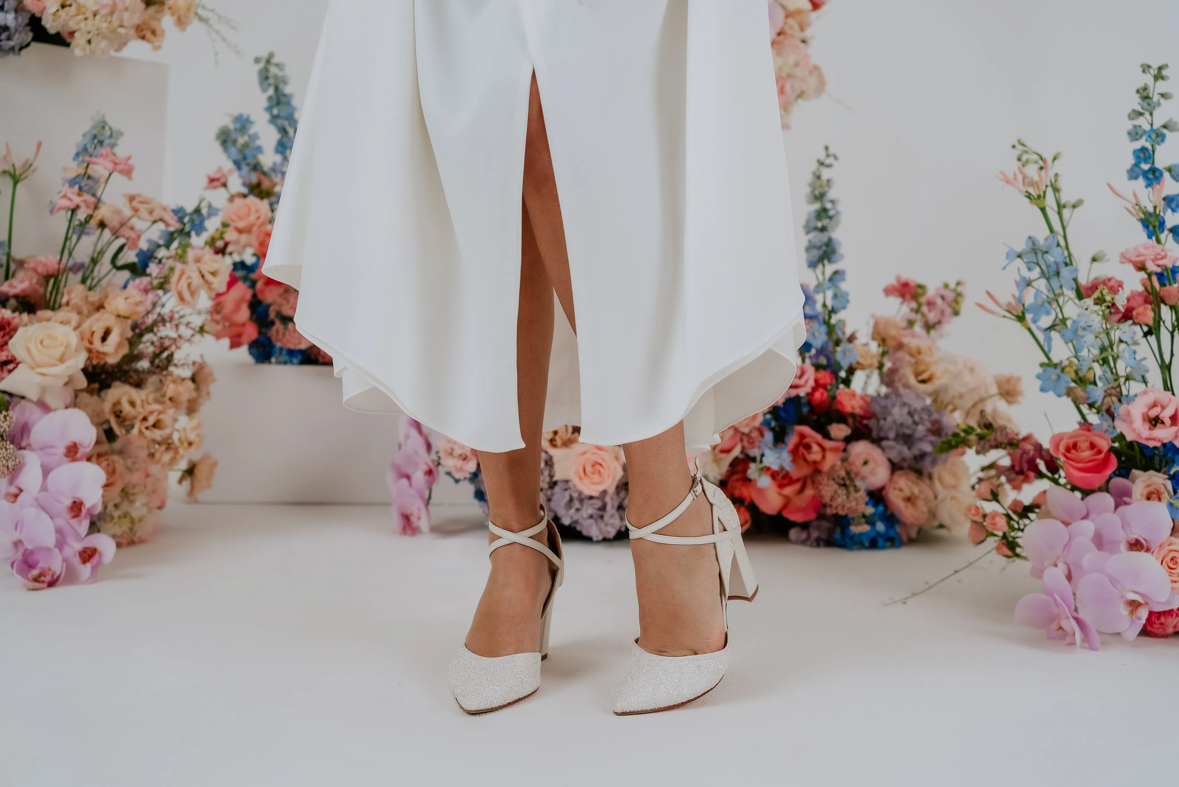 Meg - Ivory Pearl Encrusted Pointed Bridal Heel