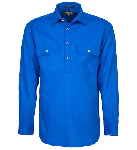 Mens Pilbara Closed Front L/S Shirt