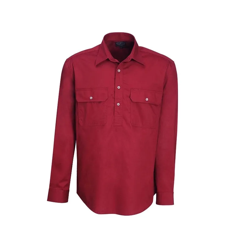 Mens Pilbara Closed Front L/S Shirt