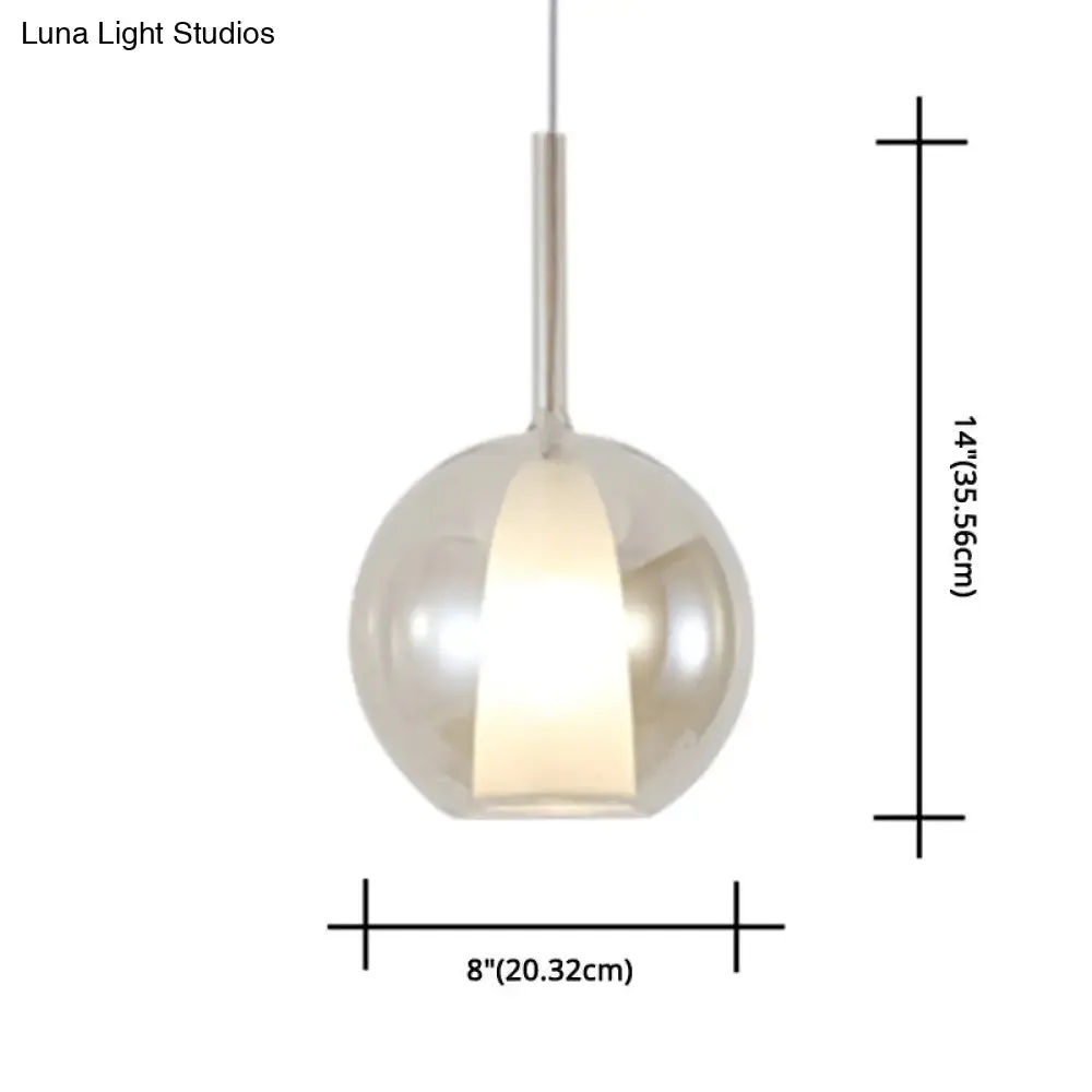 Modern Glass Pendant Lamp with Electroplated Polishing - Perfect for Dining & Bedroom