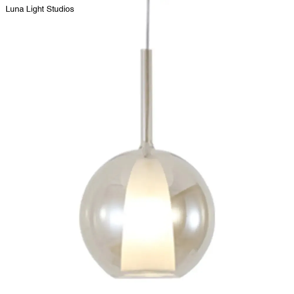 Modern Glass Pendant Lamp with Electroplated Polishing - Perfect for Dining & Bedroom