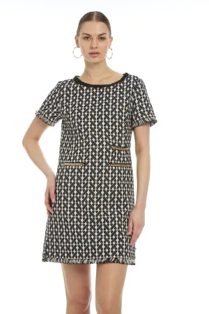 Patty Kim Coco Dress - Black/Cream Tweed