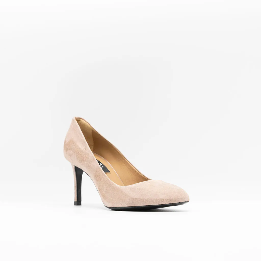 Round Toe Pumps Nude Suede