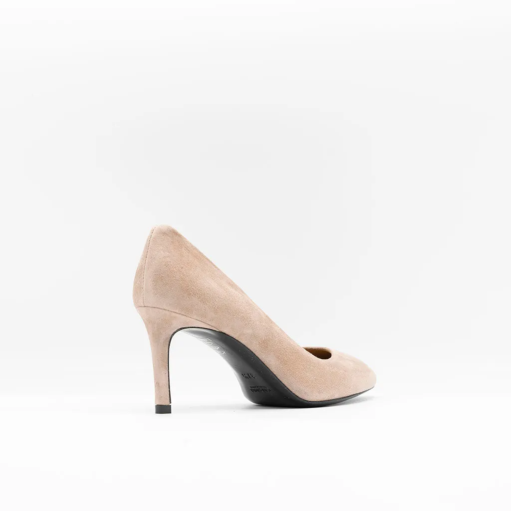 Round Toe Pumps Nude Suede