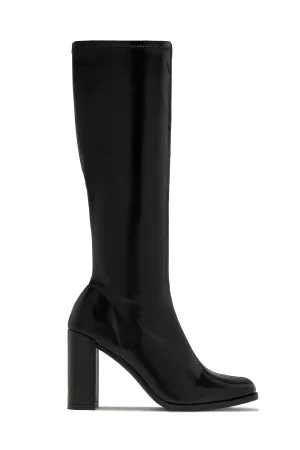 Rylee Block Heel Knee High Boots - Black