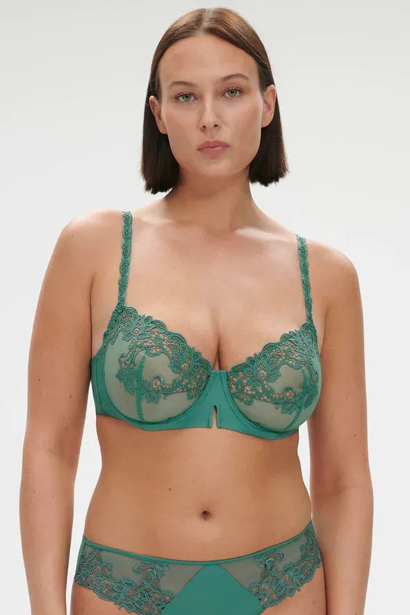 Saga Embroidered Half Cup In Garden Green- Simone Perele