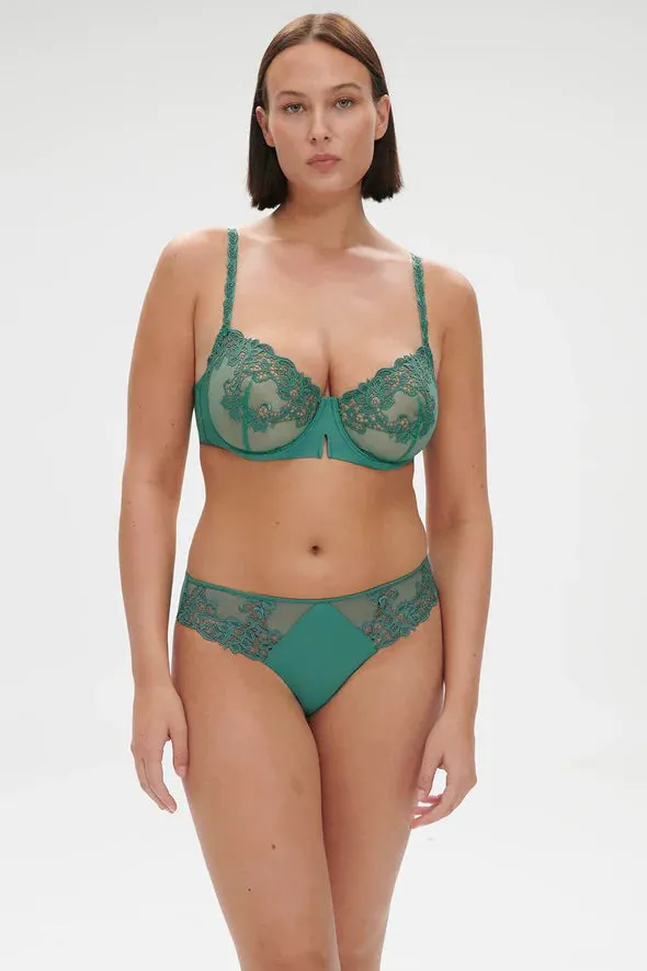 Saga Embroidered Half Cup In Garden Green- Simone Perele