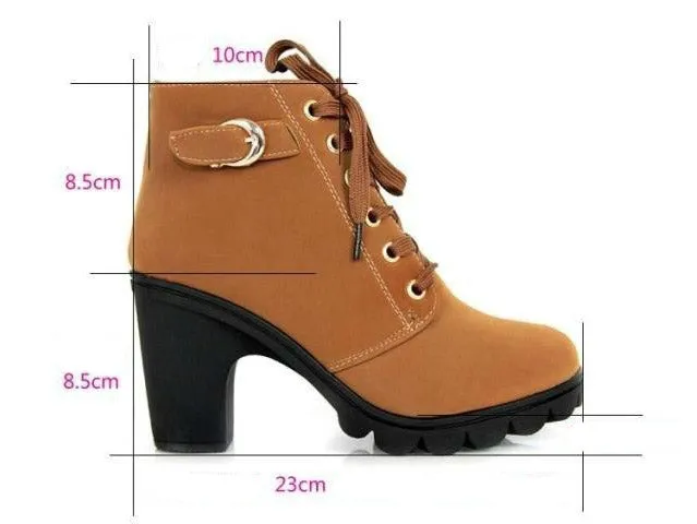 SH132 - High heel thick casual women's boots