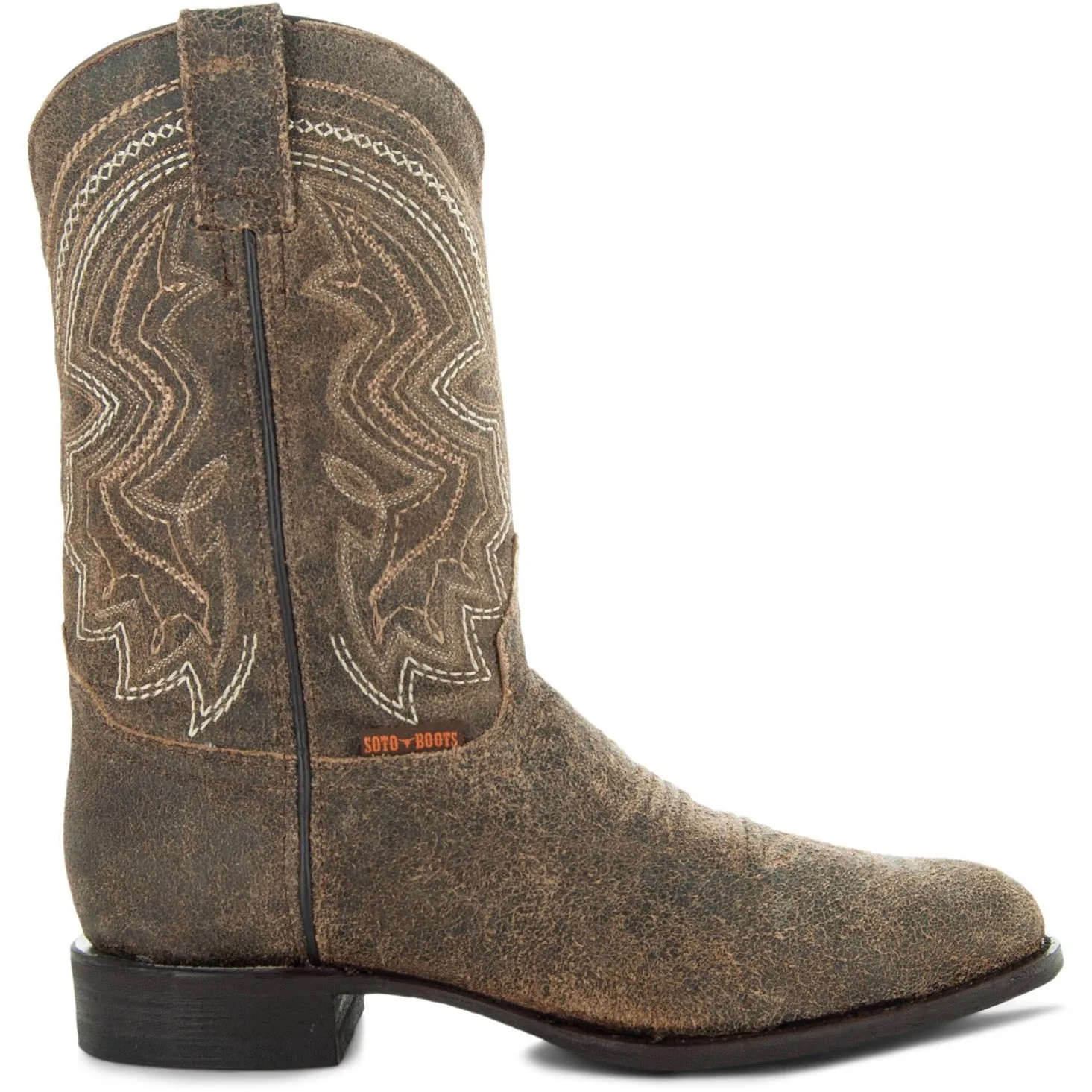 Soto Boots Mens Tan Distressed Leather Cowboy Boots