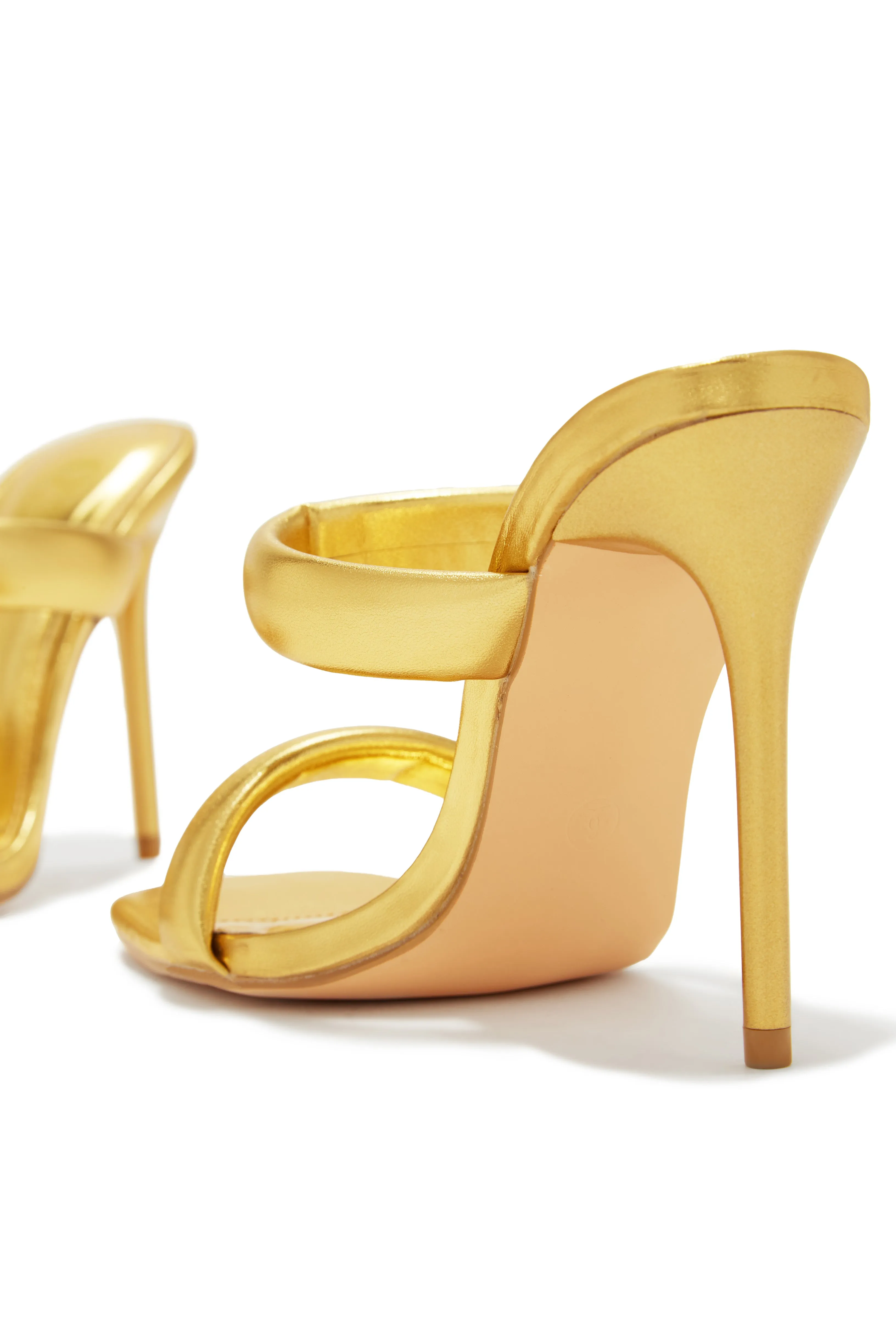 Stassie Single Sole High Heel Mules - Gold