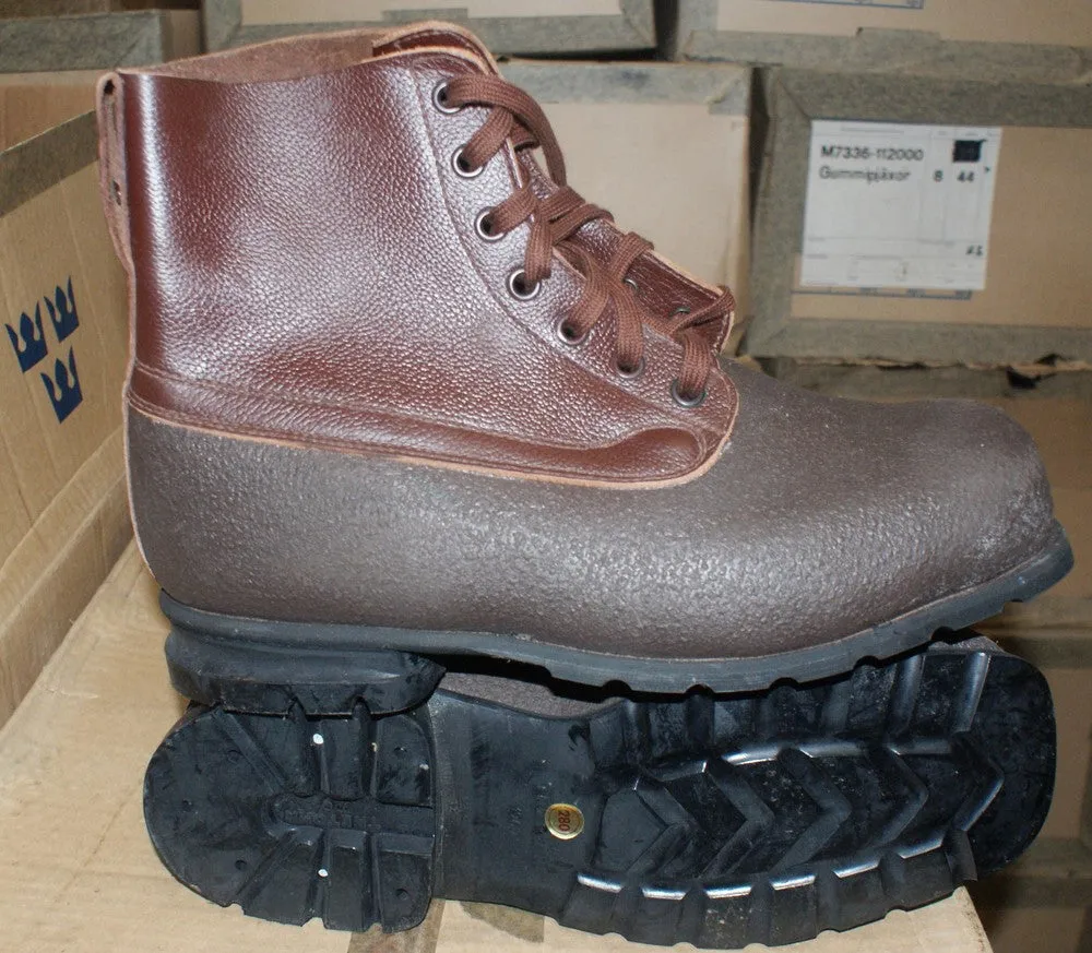 Swedish Army Brown Gummi m59 Boots