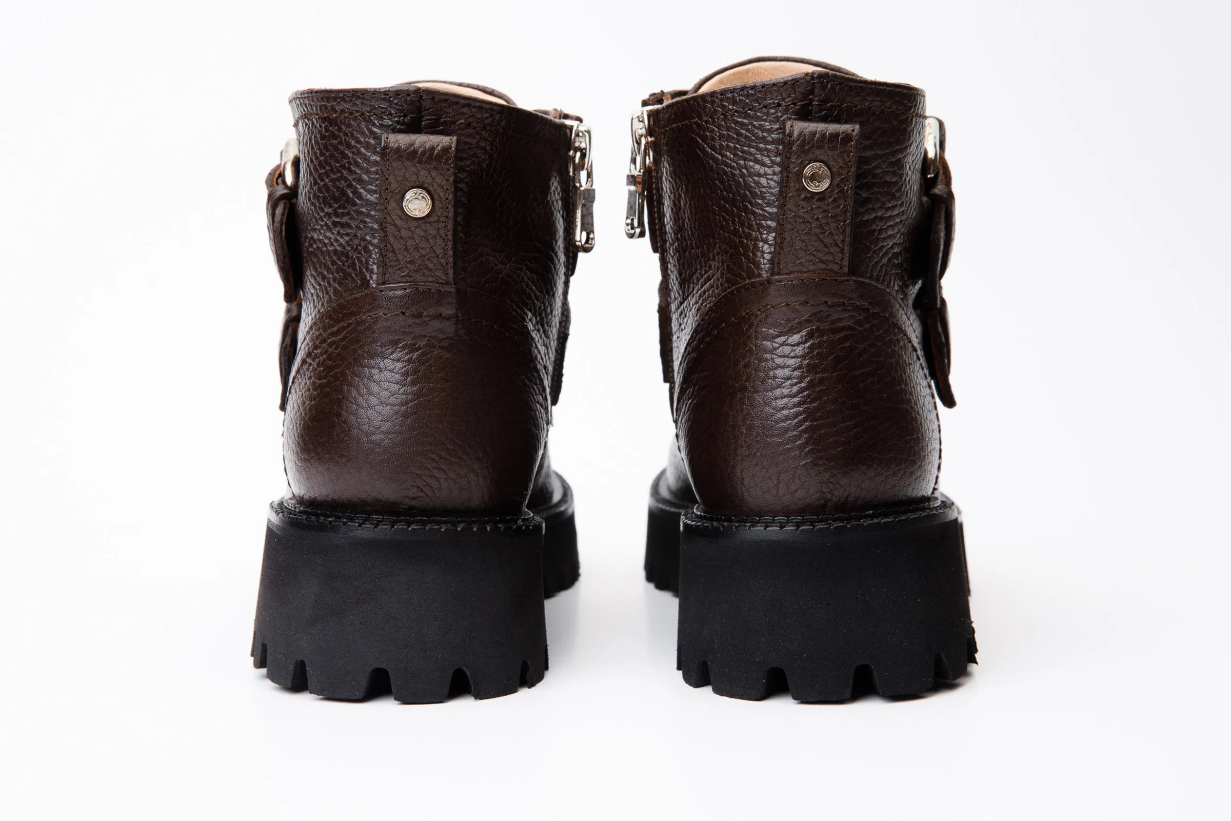 The Harry Brown Leather Double Monk Ankle Women Boot