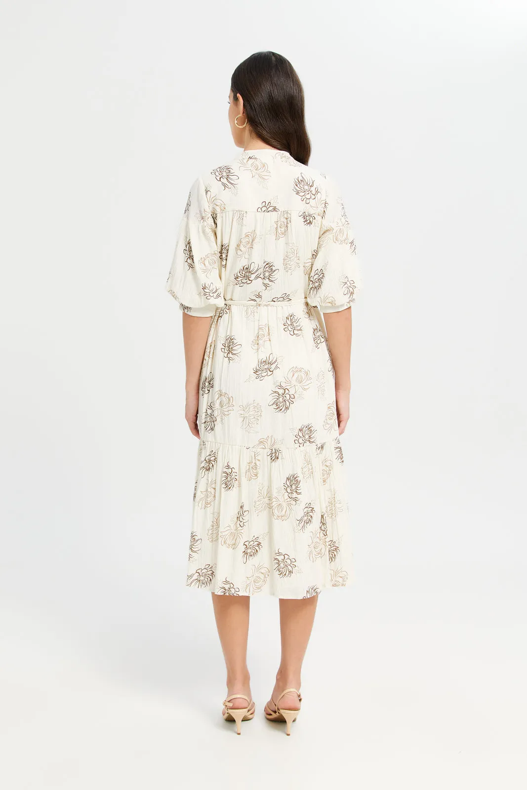 Women Ivory Printed Dress